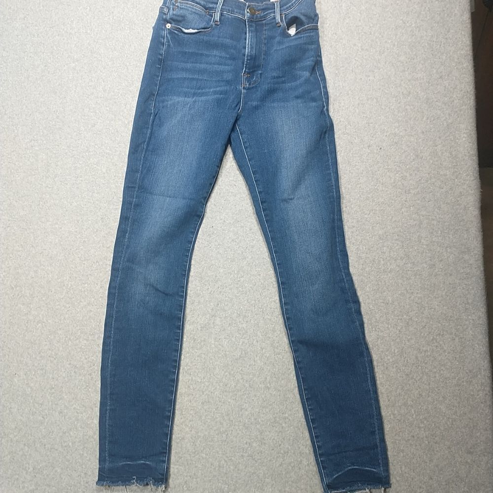 FRAME Le High Skinny Jeans Women's 27 Medium Wash Blue Stretch Denim High Rise
